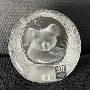 Mats Jonasson Koala Bear Crystal Sculpture